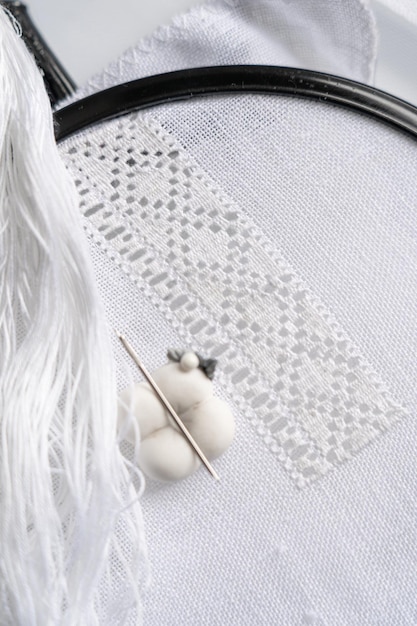 Detale haftu na tkaninie